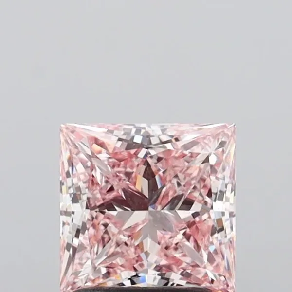1.59ct PRINCESS Fancy Intense Pink VS1 Coloured Lab diamond