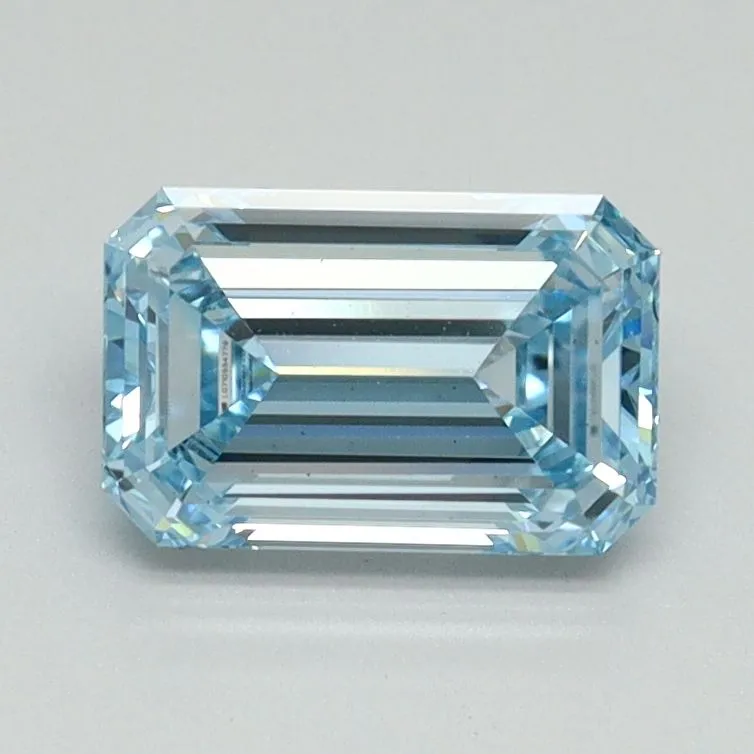 1.11ct EMERALD Fancy Vivid Blue VS1 Coloured Lab diamond
