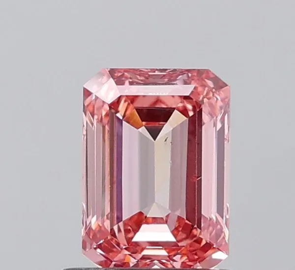 1.04ct EMERALD Fancy Intense Brownish Pink VS2 Coloured Lab diamond