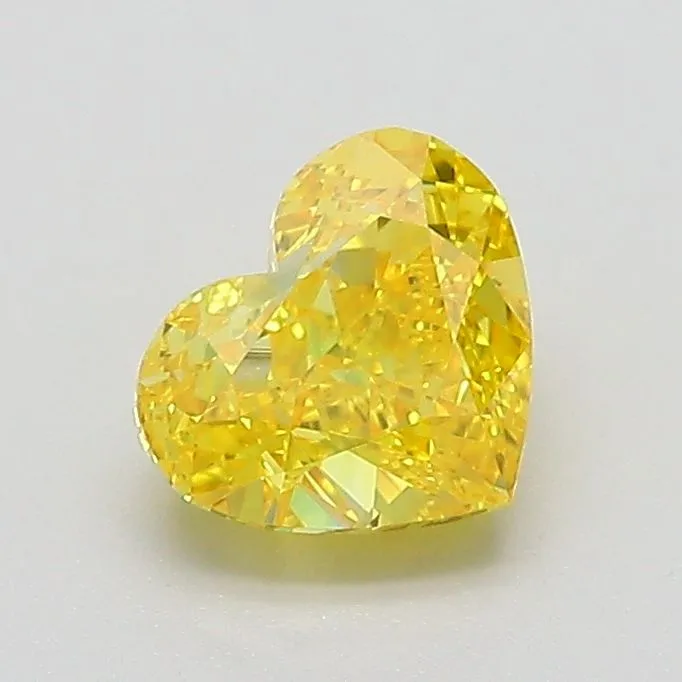 1.01ct HEART Fancy Vivid Yellow VVS1 Coloured Lab diamond