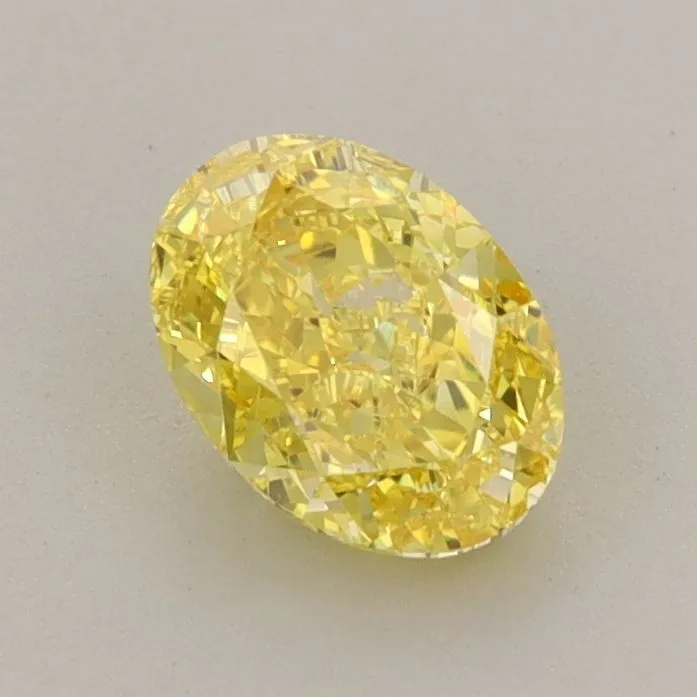 0.96ct OVAL Fancy Vivid Yellow SI1 Coloured Lab diamond