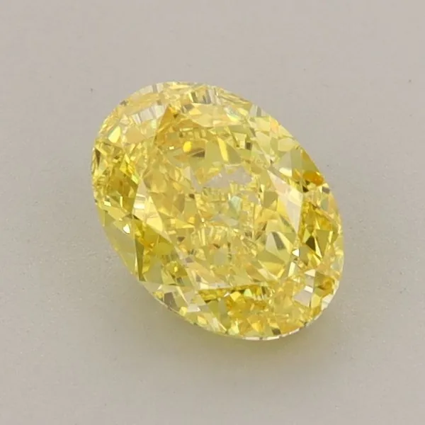 0.96ct OVAL Fancy Vivid Yellow SI1 Coloured Lab diamond