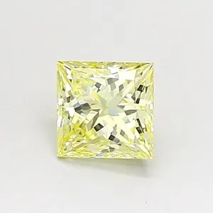 0.5ct PRINCESS Fancy Yellow VVS2 Coloured Lab diamond