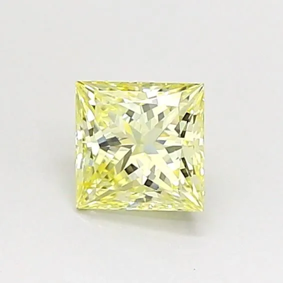0.5ct PRINCESS Fancy Yellow VVS2 Coloured Lab diamond