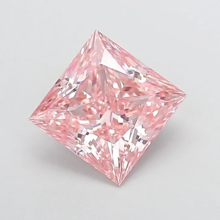 4.00ct PRINCESS Fancy Intense Pink VS1 Coloured Lab diamond