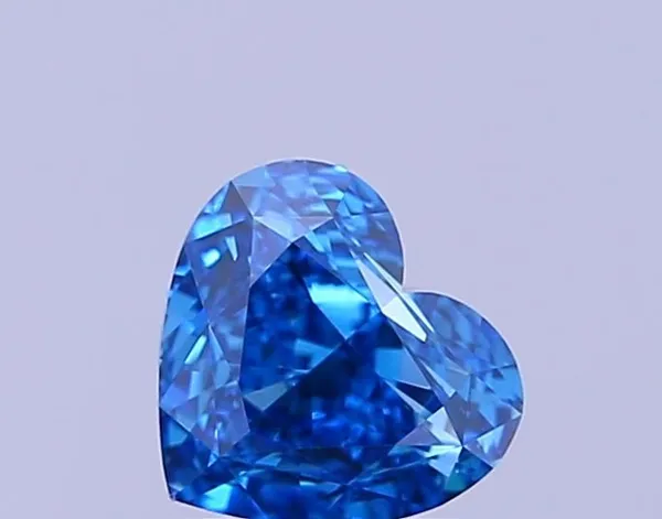 1.01ct HEART Fancy Vivid Blue VS1 Coloured Lab diamond