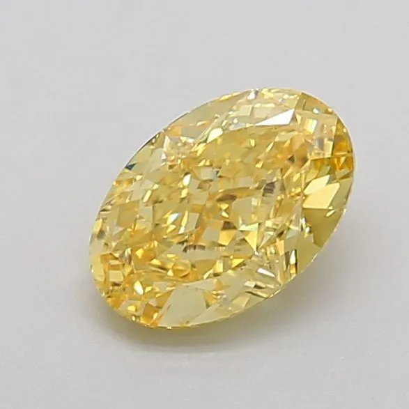 1.14ct OVAL Fancy Vivid Yellow VVS2 Coloured Lab diamond