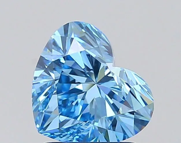 1.51ct HEART Fancy Vivid Blue VVS2 Coloured Lab diamond