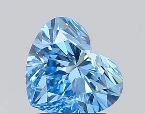 1.51ct HEART Fancy Vivid Blue VVS2 Coloured Lab diamond