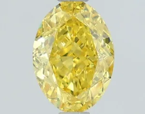 1.12ct OVAL Fancy Vivid Yellow VS1 Coloured Lab diamond