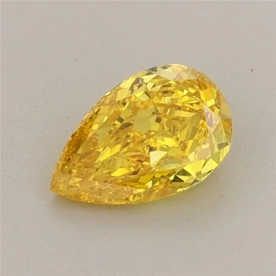 0.56ct PEAR Fancy Vivid Yellow VS1 Coloured Lab diamond