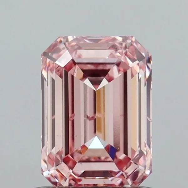 1.06ct EMERALD Fancy Vivid Pink SI1 Coloured Lab diamond