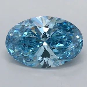 1.06ct OVAL Fancy Vivid Blue VVS1 Coloured Lab diamond