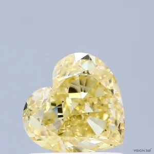 0.82ct HEART Fancy Intense Yellow VVS2 Coloured Lab diamond