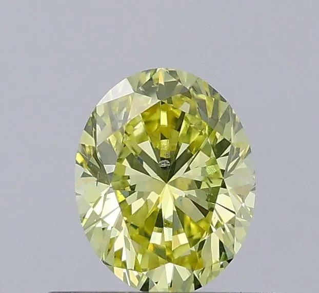 0.51ct OVAL Fancy Intense Yellow VS2 Coloured Lab diamond