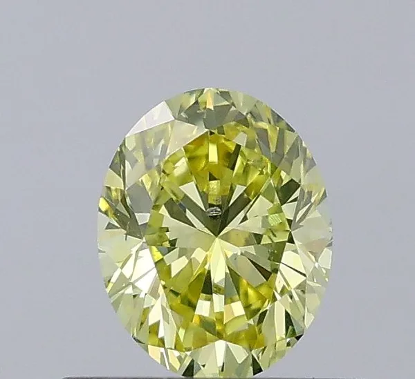 0.51ct OVAL Fancy Intense Yellow VS2 Coloured Lab diamond