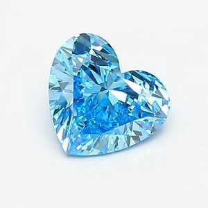 0.86ct HEART Fancy Vivid Blue VS1 Coloured Lab diamond