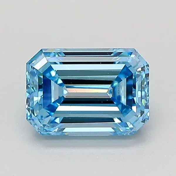 1.02ct EMERALD Fancy Vivid Blue VS1 Coloured Lab diamond