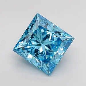 1.03ct PRINCESS Fancy Vivid Blue VVS2 Coloured Lab diamond
