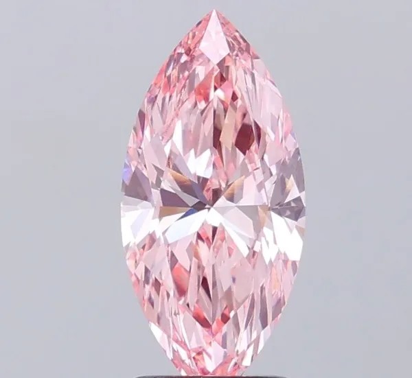 1.99ct MARQUISE Fancy Vivid Pink VVS2 Coloured Lab diamond