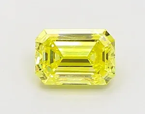 1.11ct EMERALD Fancy Vivid Yellow VS1 Coloured Lab diamond