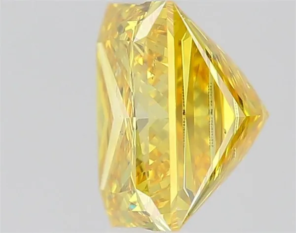 1.04ct PRINCESS Fancy Vivid Yellow SI1 Coloured Lab diamond