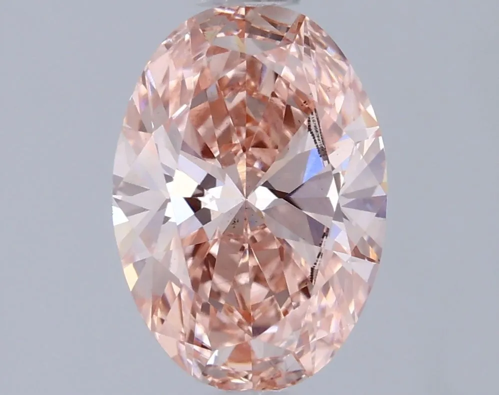 1.08ct OVAL Fancy Vivid Pink VS2 Coloured Lab diamond