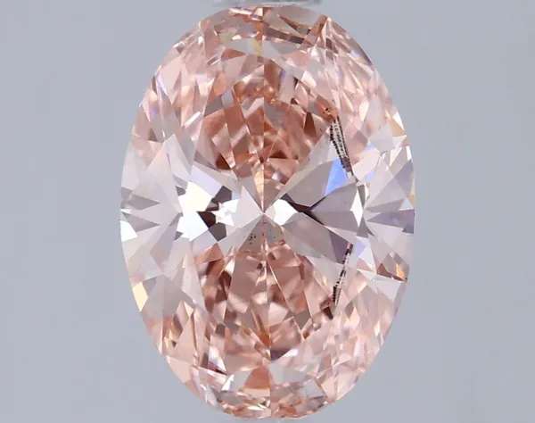 1.08ct OVAL Fancy Vivid Pink VS2 Coloured Lab diamond