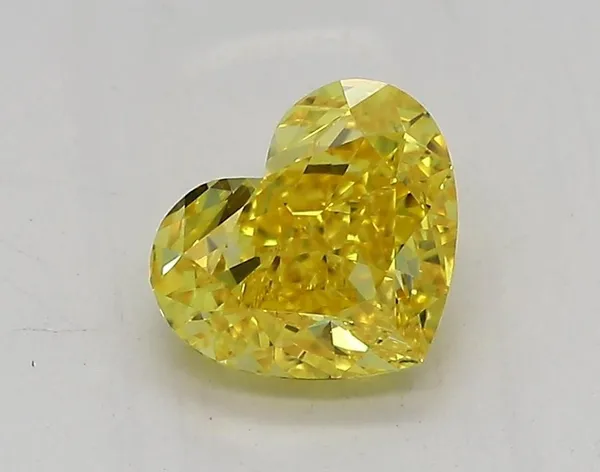 1.21ct HEART Fancy Vivid Yellow VVS1 Coloured Lab diamond