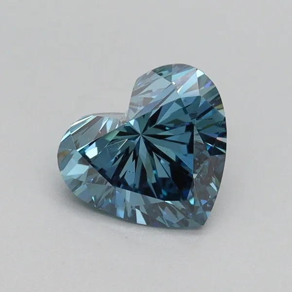 1.01ct HEART Fancy Vivid Greenish Blue VS2 Coloured Lab diamond