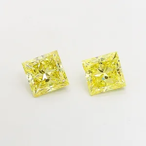 2.5ct PRINCESS Fancy Intense Yellow VS2 Coloured Lab diamond