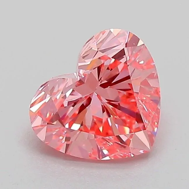 1.00ct HEART Fancy Vivid Pink VS1 Coloured Lab diamond