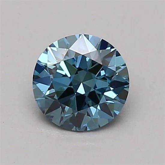 0.53ct ROUND Fancy Vivid Blue VVS1 Coloured Lab diamond