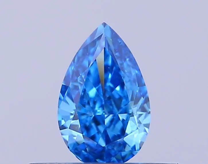 0.32ct PEAR Fancy Vivid Blue VVS2 Coloured Lab diamond