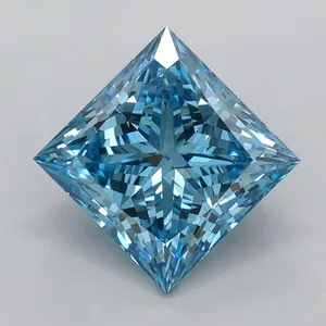 2.01ct PRINCESS Fancy Vivid Blue VS1 Coloured Lab diamond