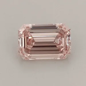 0.59ct EMERALD Fancy Intense Pink VS2 Coloured Lab diamond
