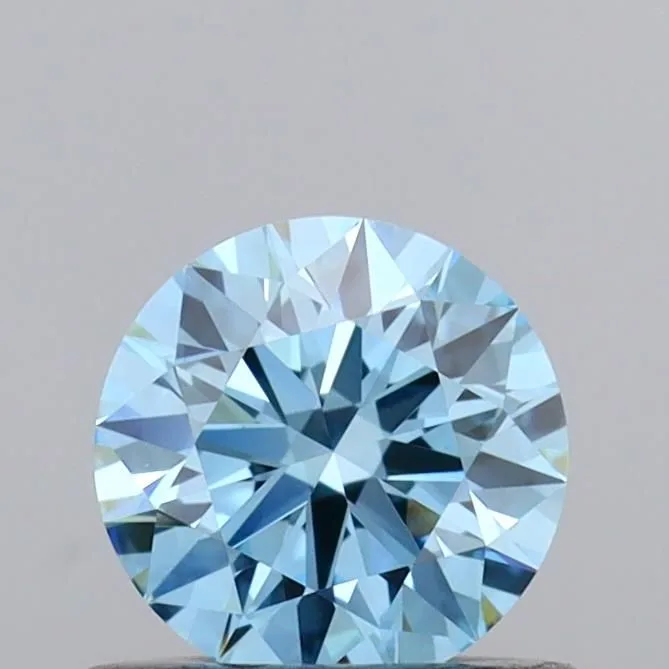 0.54ct ROUND Fancy Vivid Blue VVS2 Coloured Lab diamond