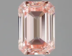 0.71ct EMERALD Fancy Vivid Pink VS1 Coloured Lab diamond
