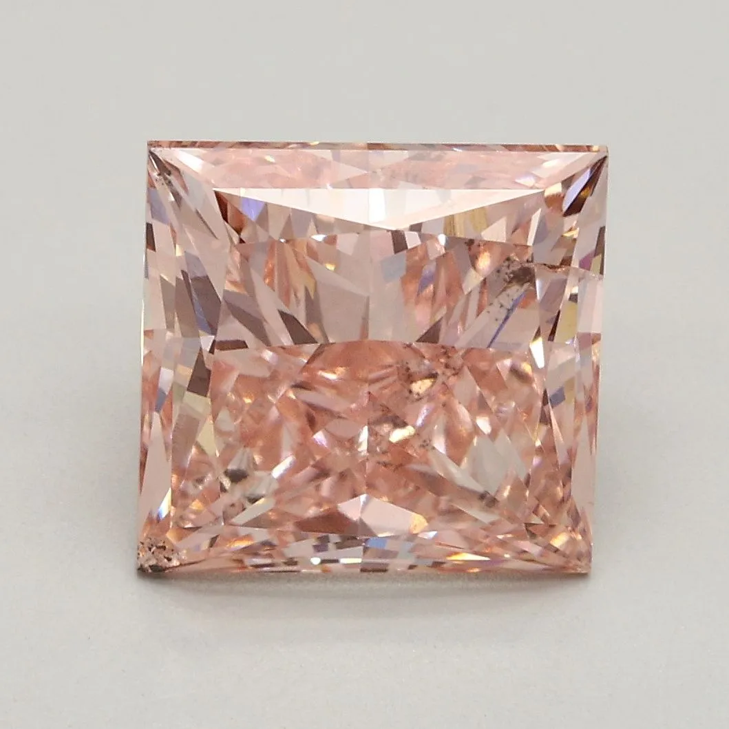 3.19ct PRINCESS Fancy Intense Pink SI1 Coloured Lab diamond