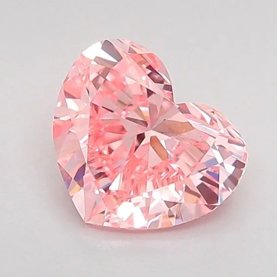 0.97ct HEART Fancy Vivid Pink VS1 Coloured Lab diamond