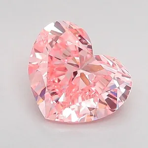 0.97ct HEART Fancy Vivid Pink VS1 Coloured Lab diamond