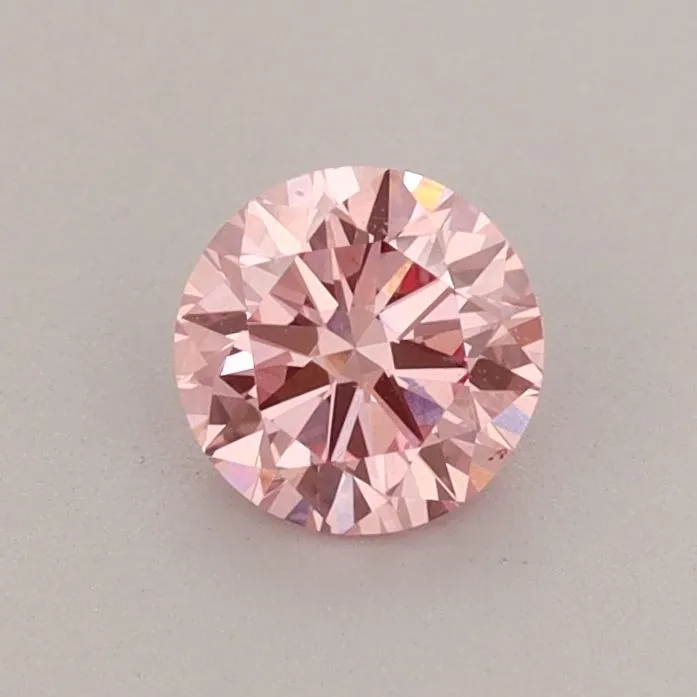 0.51ct ROUND Fancy Vivid Pink VS1 Coloured Lab diamond