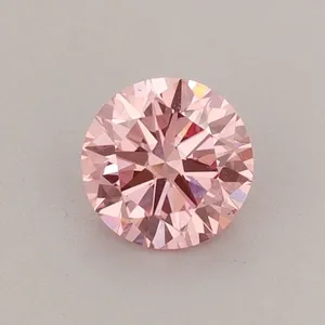 0.51ct ROUND Fancy Vivid Pink VS1 Coloured Lab diamond