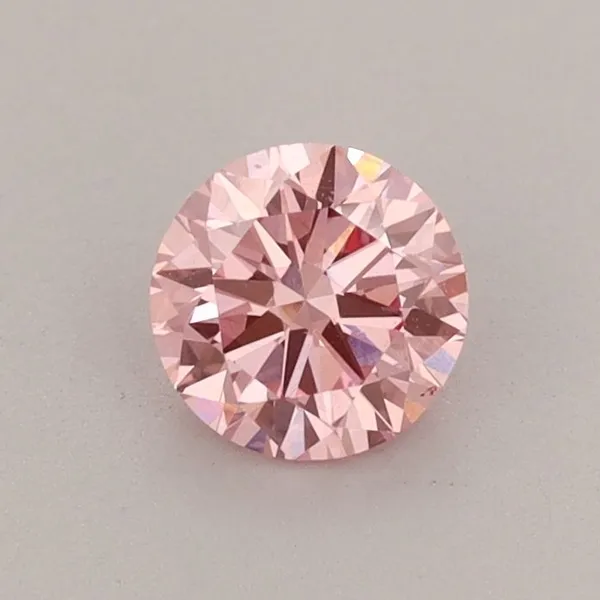0.51ct ROUND Fancy Vivid Pink VS1 Coloured Lab diamond