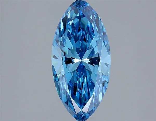 1.76ct MARQUISE Fancy Vivid Blue VS1 Coloured Lab diamond