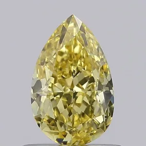 0.71ct PEAR Fancy Intense Yellow VVS2 Coloured Lab diamond