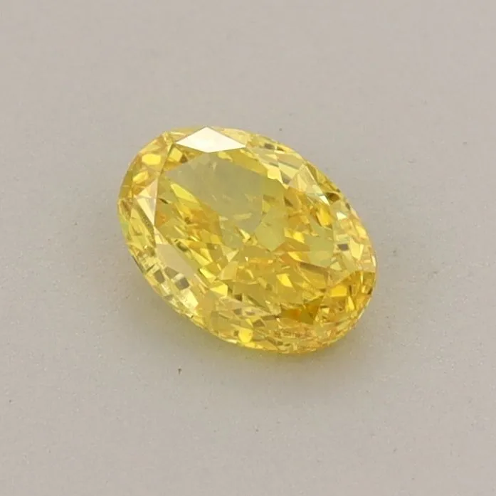 0.38ct OVAL Fancy Vivid Yellow VS1 Coloured Lab diamond