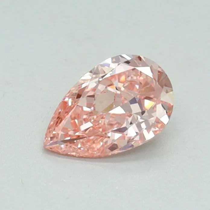 0.45ct PEAR Fancy Vivid Pink VVS2 Coloured Lab diamond
