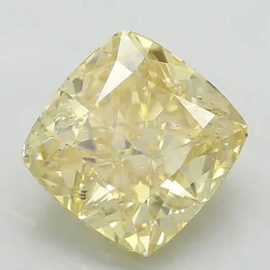 1.46ct CUSHION Fancy Vivid Yellow SI2 Coloured Lab diamond