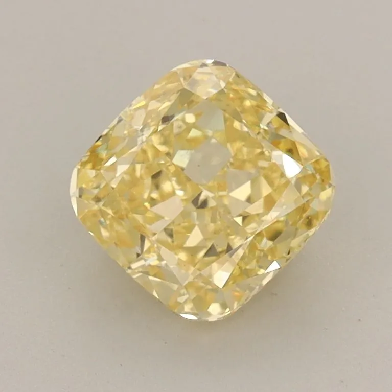 1.24ct CUSHION Fancy Intense Yellow VS1 Coloured Lab diamond